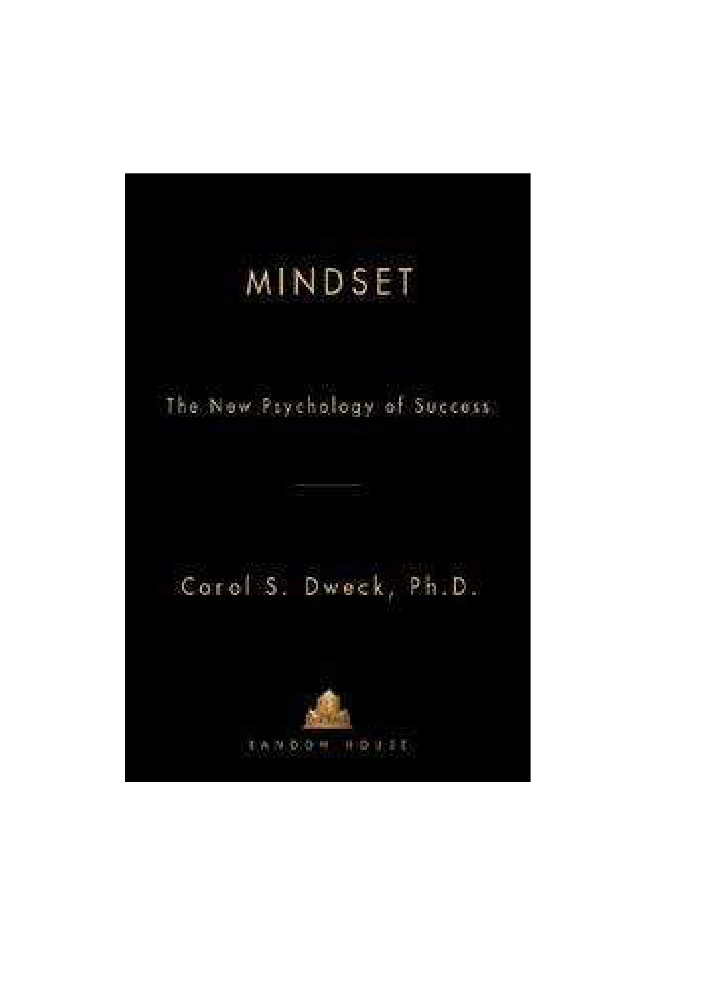 دانلود کتاب Mindset: The New Psychology of Success